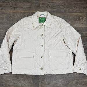J. Crew PrimaLoft Cream Quilted Cropped Jacket